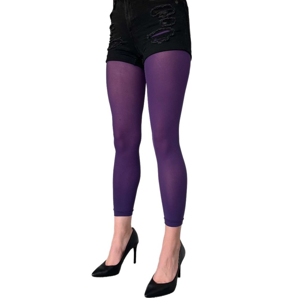 Dark purple Footless Tights opaque for women